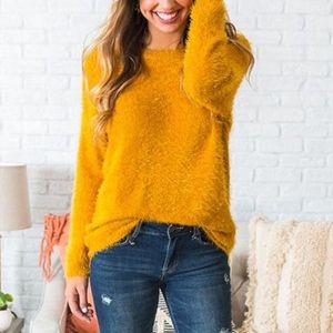 Fuzzy Mustard Sweater